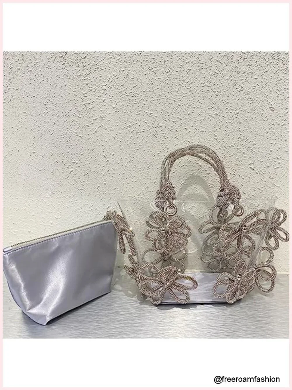 Crystal Rhinestone Evening Bag with Handle for Wedding Prom Party Clutch Purse